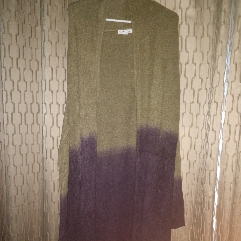Gorgeous, ombre sage and purple long cardi…